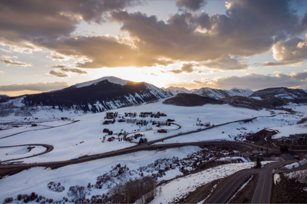 Winter Sunset in Crested Butte